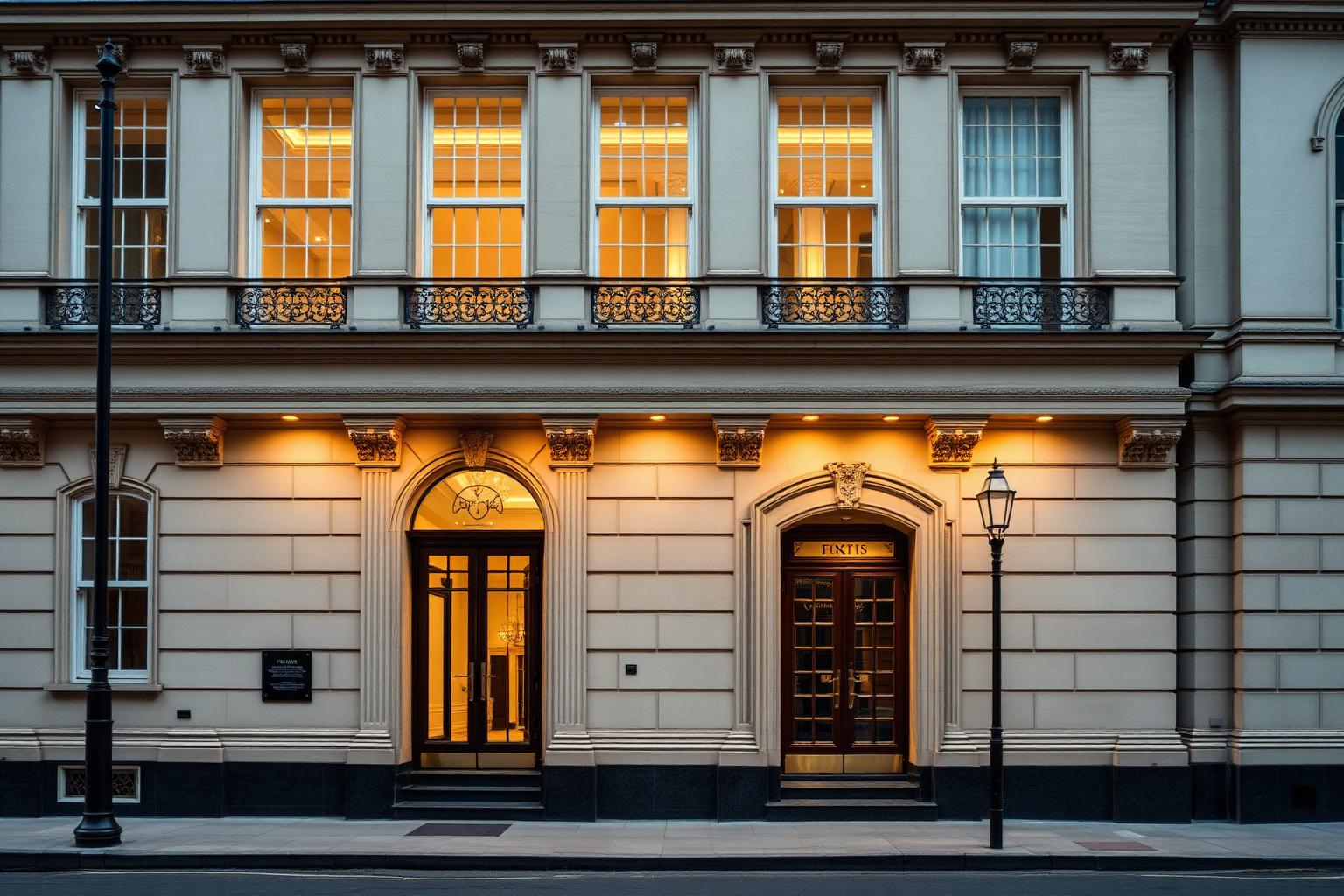 Classical London financial district building